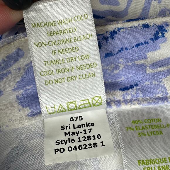 Lilly Pulitzer Kelly Ankle Pants Womens 0 Blue Palm Trees Skinny Tropical Beach - Picture 10 of 15